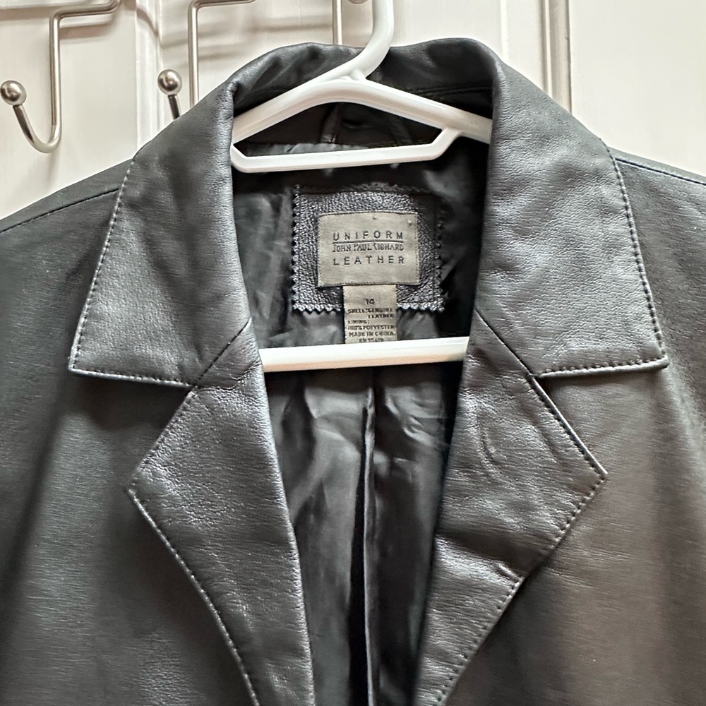Ladies Black Leather Coat